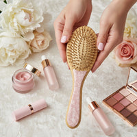 Pink Bamboo Paddle brush in Rosy Glow