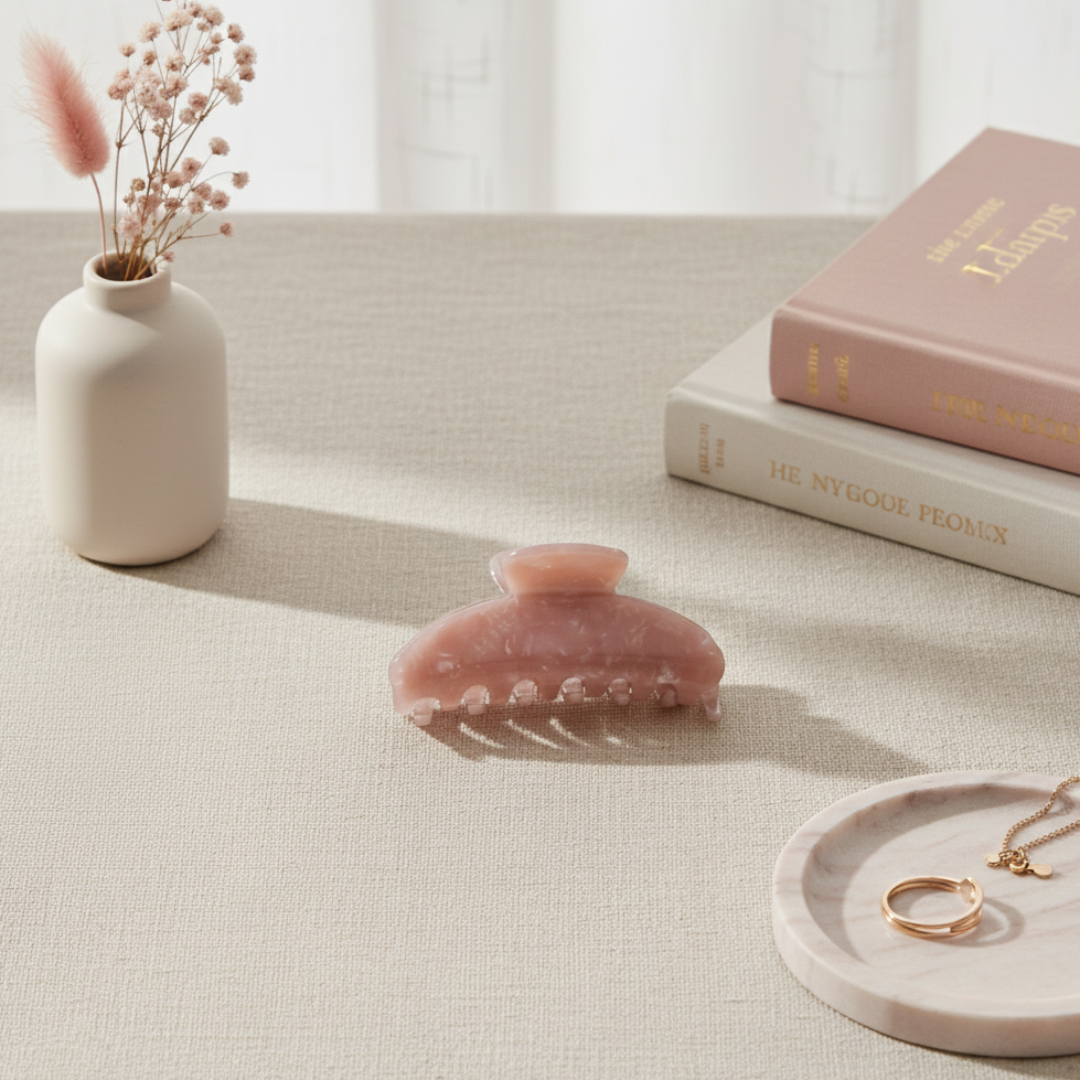 Pink Moon Hair Clip in Rosy Glow