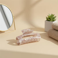 Pink Square Hair Clip in Blush Tortoise