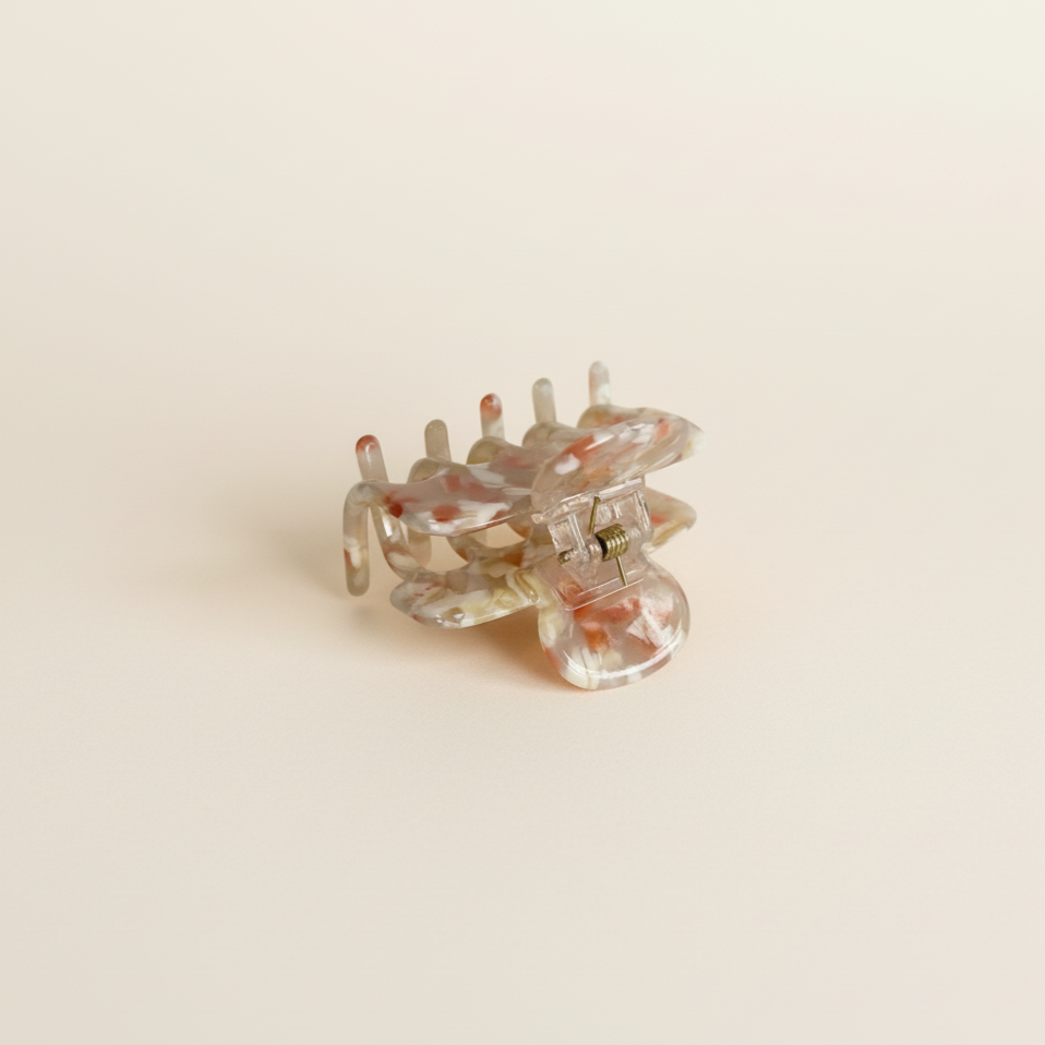 Pink Tiny Claw Hair Clip in Blush Tortoise