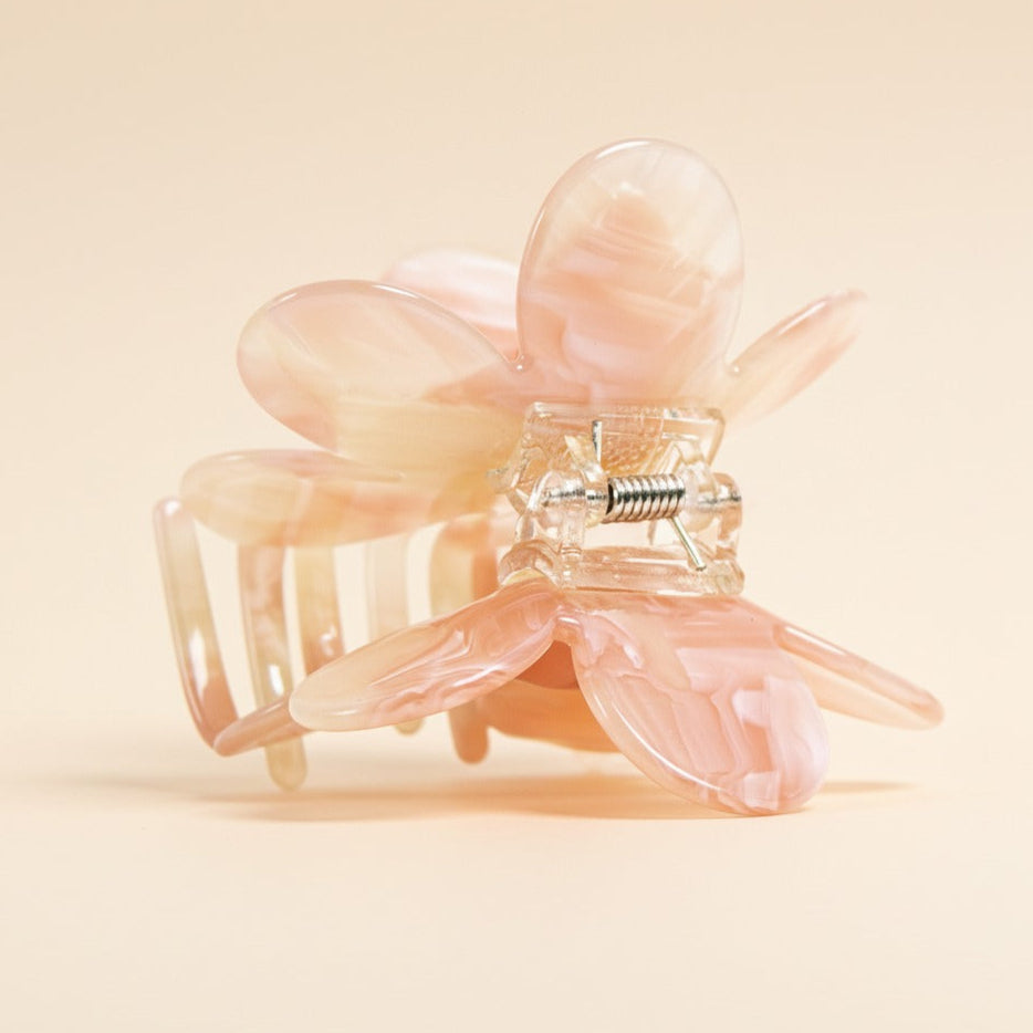 Pink Flower Hair Clip Coral Pink