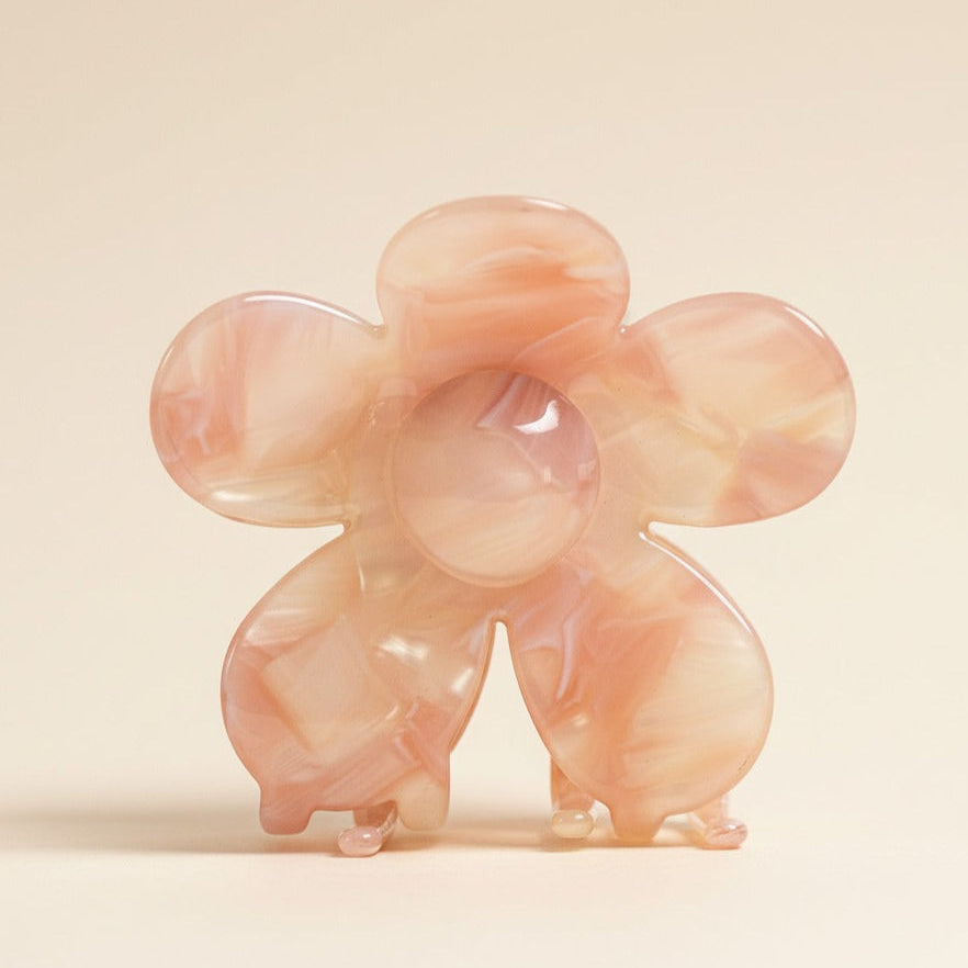 Pink Flower Hair Clip Coral Pink