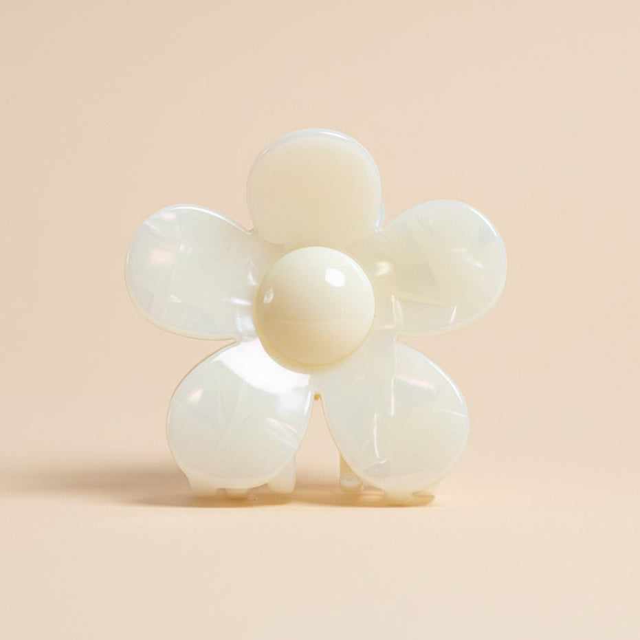 White Flower Hair Clip Morning Dew