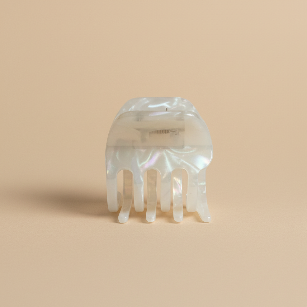Transparent Mini Claw Hair Clip in Morning Dew