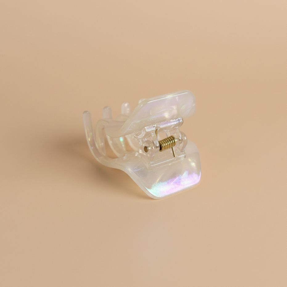 Transparent Mini Claw Hair Clip in Morning Dew