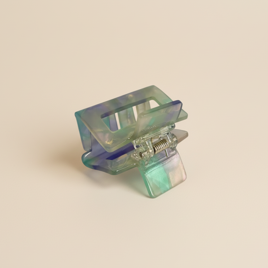 Violet Mini square Hair Clip in Aurora