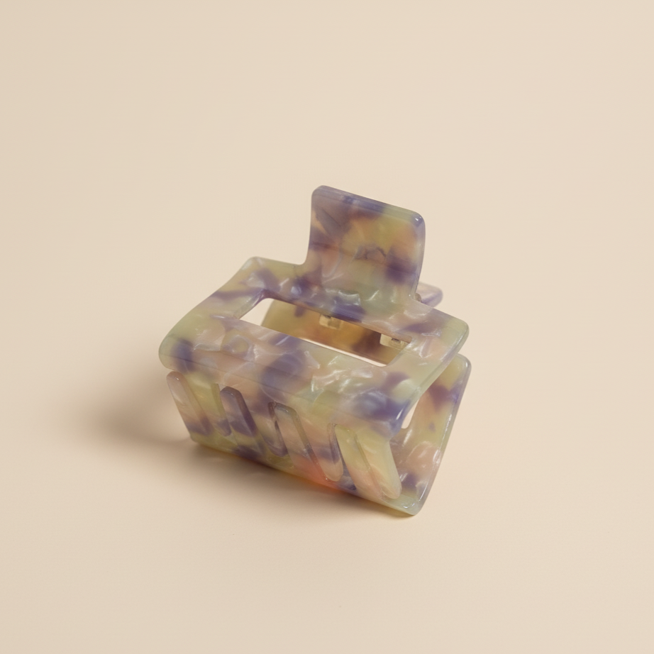 Violet Mini square Hair Clip in Dream Garden