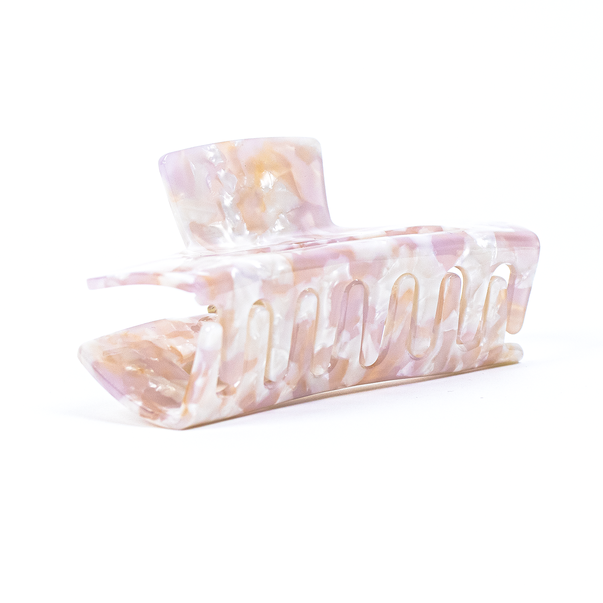 Square Hair Clip in Blush Tortoise