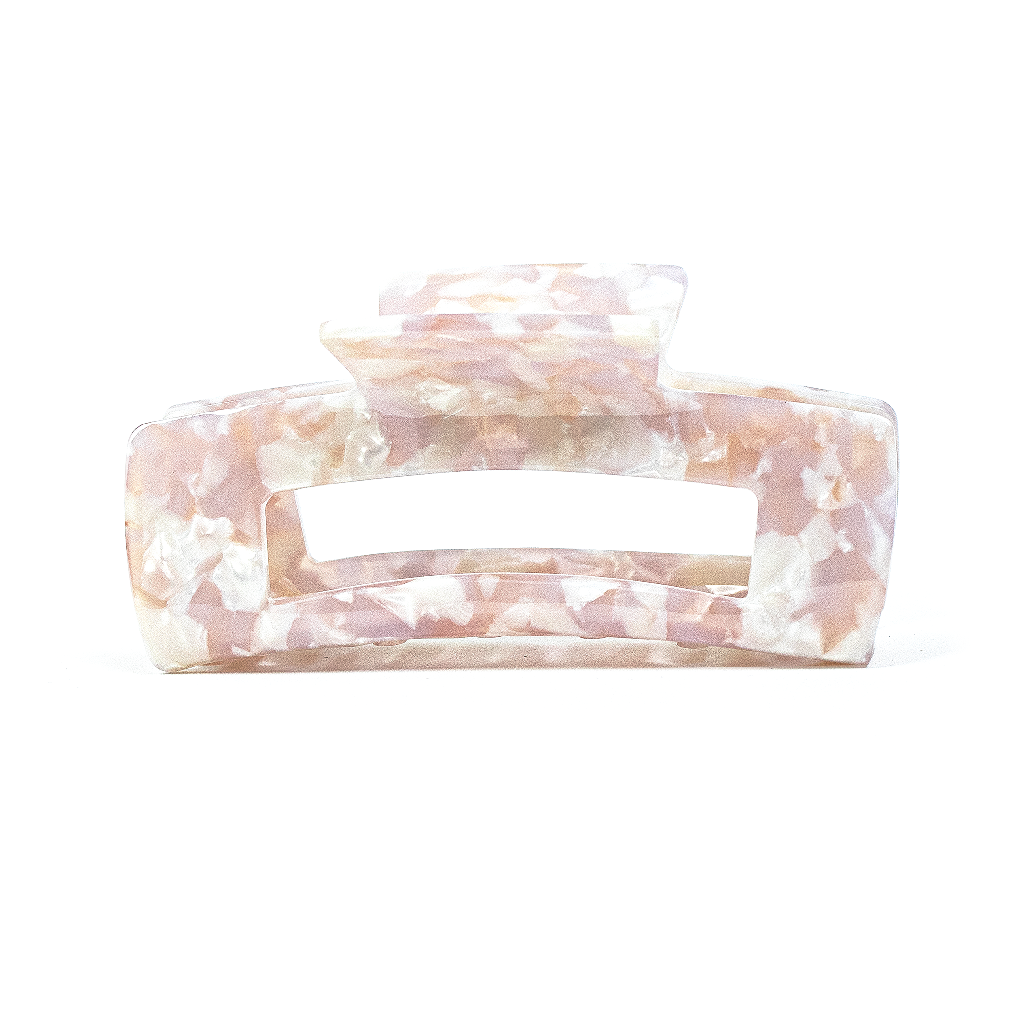 Square Hair Clip in Blush Tortoise