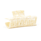 Square Hair Clip in Beige Marbel
