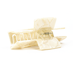 Square Hair Clip in Beige Marbel