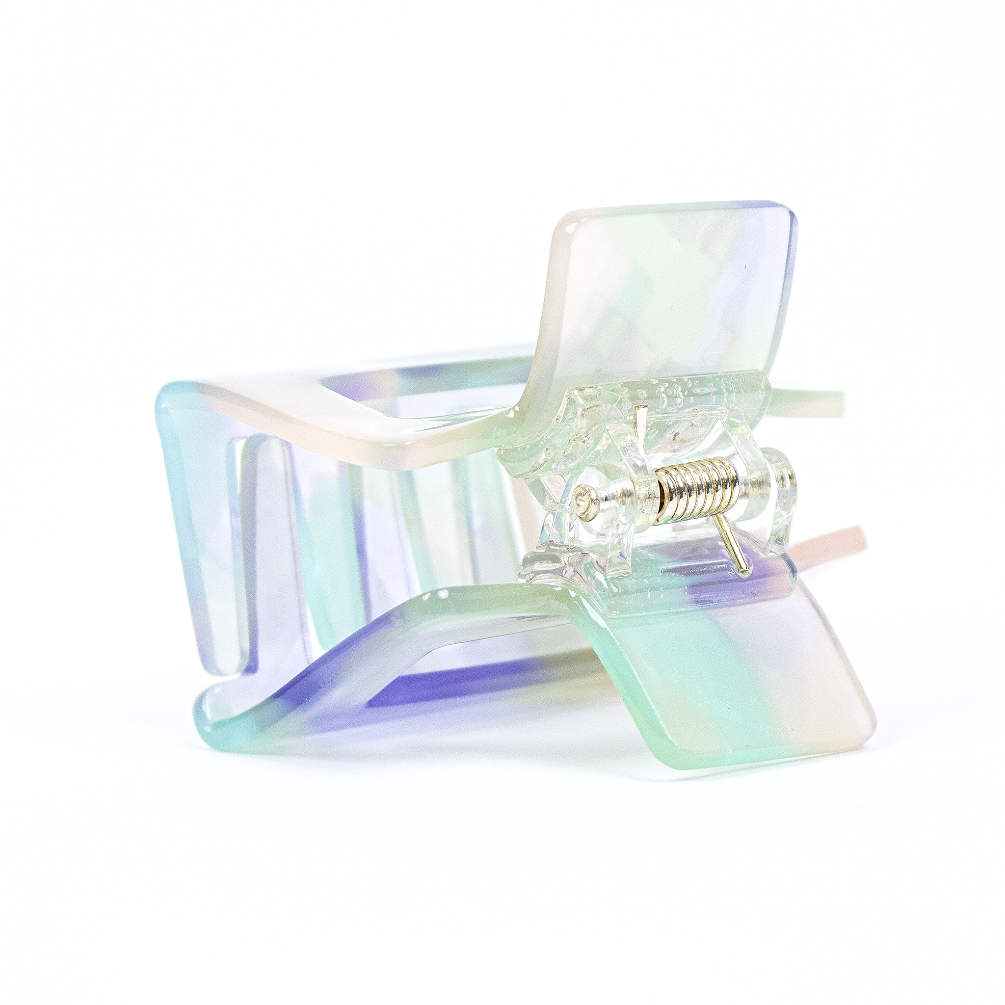 Mini square Hair Clip in Aurora