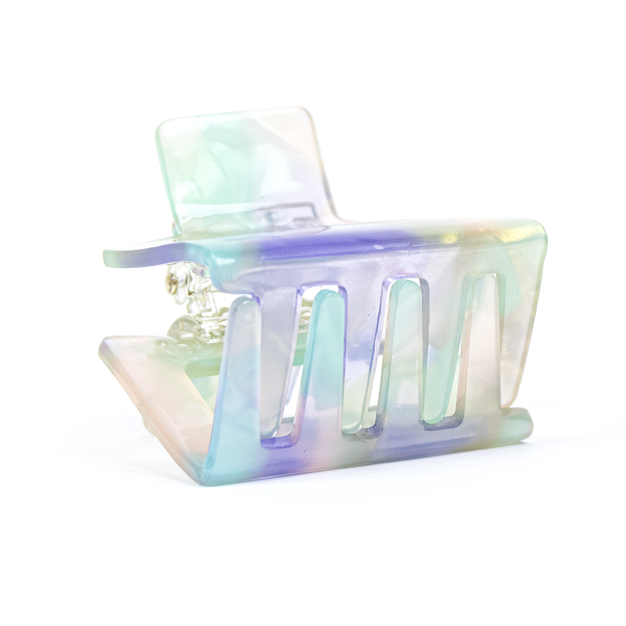 Mini square Hair Clip in Aurora