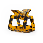 Mini square Hair Clip in Amber Tortoise