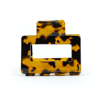 Mini square Hair Clip in Amber Tortoise