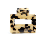 Mini square Hair Clip in Creamy Tortoise