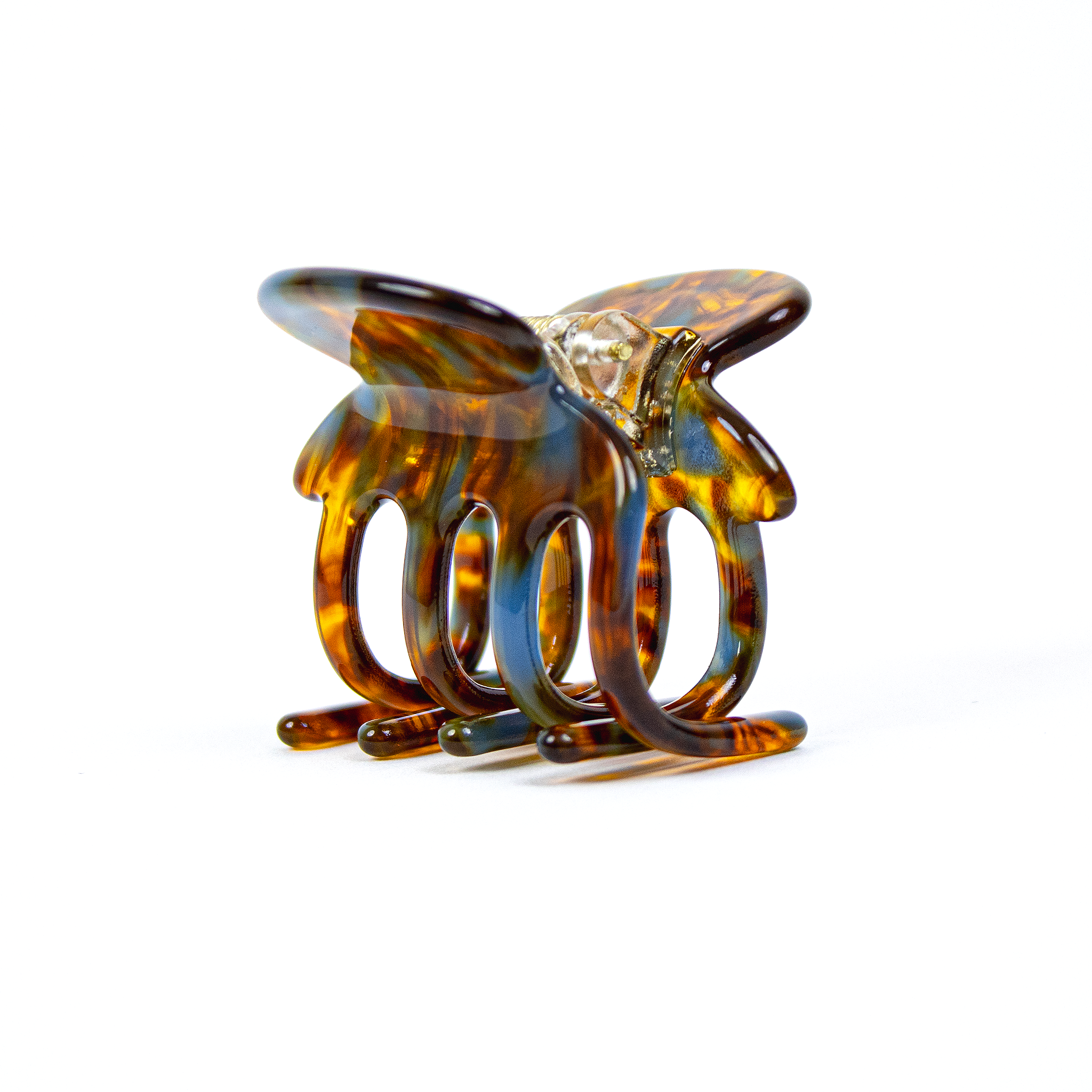 Tiny Claw Hair Clip in Ocean Amber