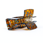 Square Hair Clip in Burnt Caramel