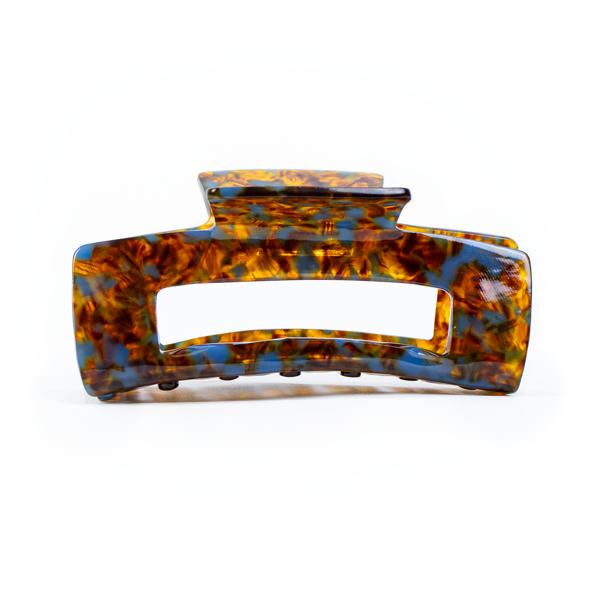 Square Hair Clip in Burnt Caramel