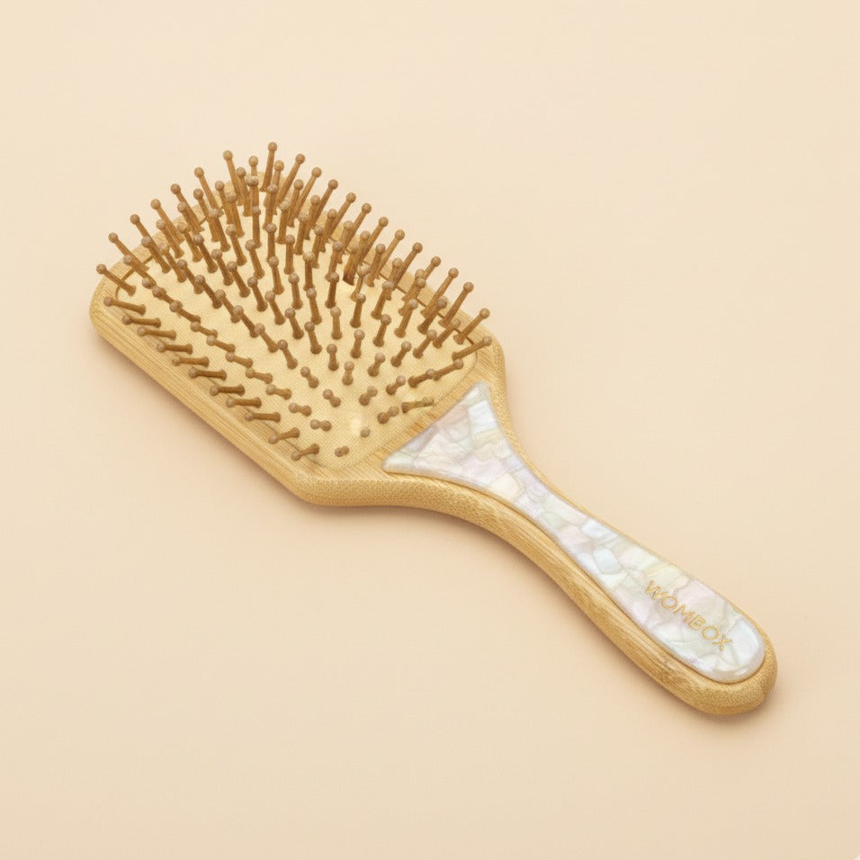 White Bamboo Paddle brush Morning Dew