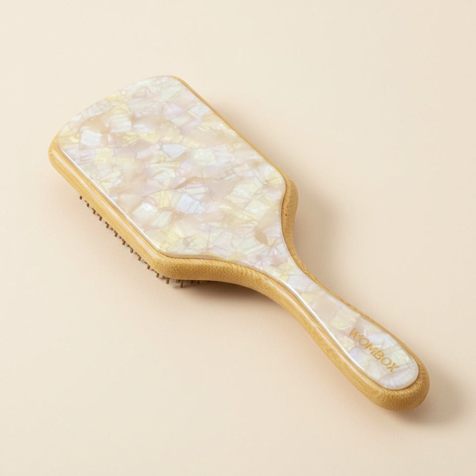 White Bamboo Paddle brush Morning Dew