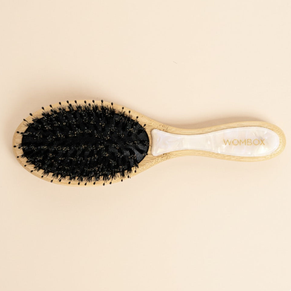 White Bamboo Paddle brush in Morning Dew