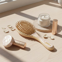 White Bamboo Paddle brush in Morning Dew