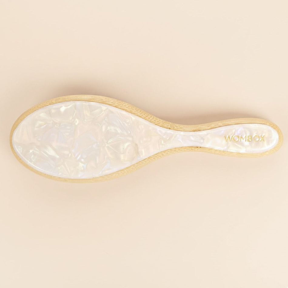 White Bamboo Paddle brush in Morning Dew