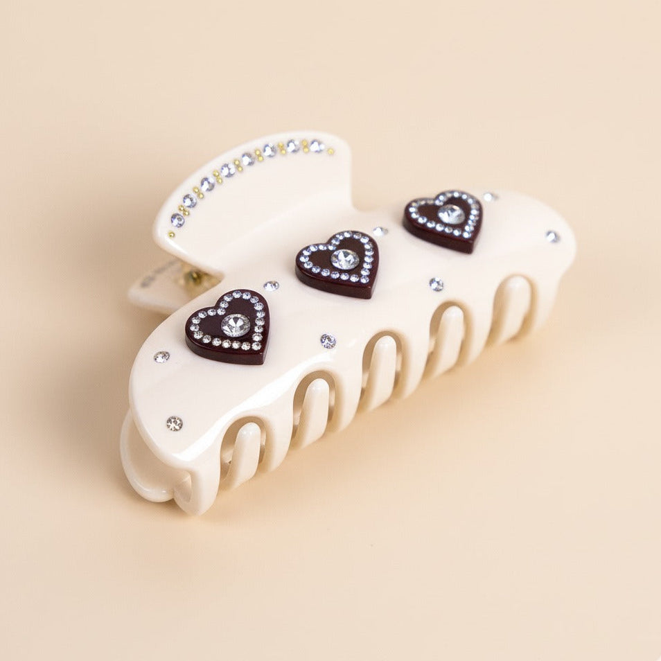 White Belle Hair Clip in Red Velvet