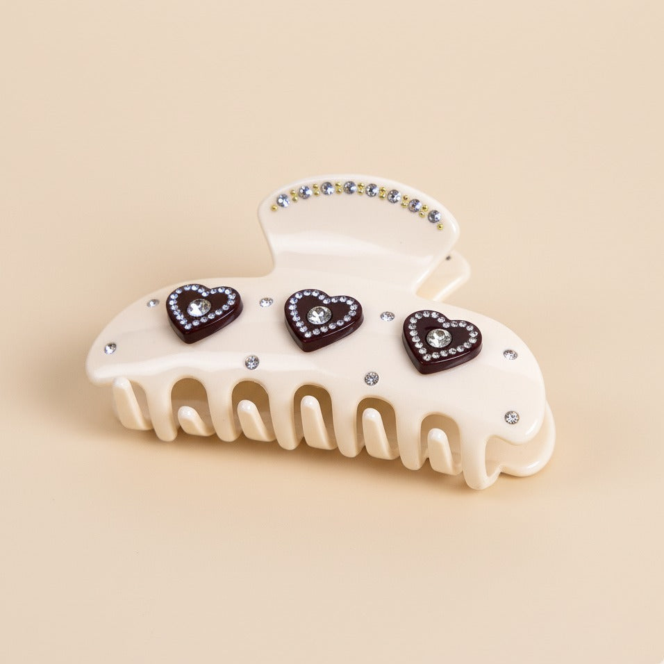 White Belle Hair Clip in Red Velvet