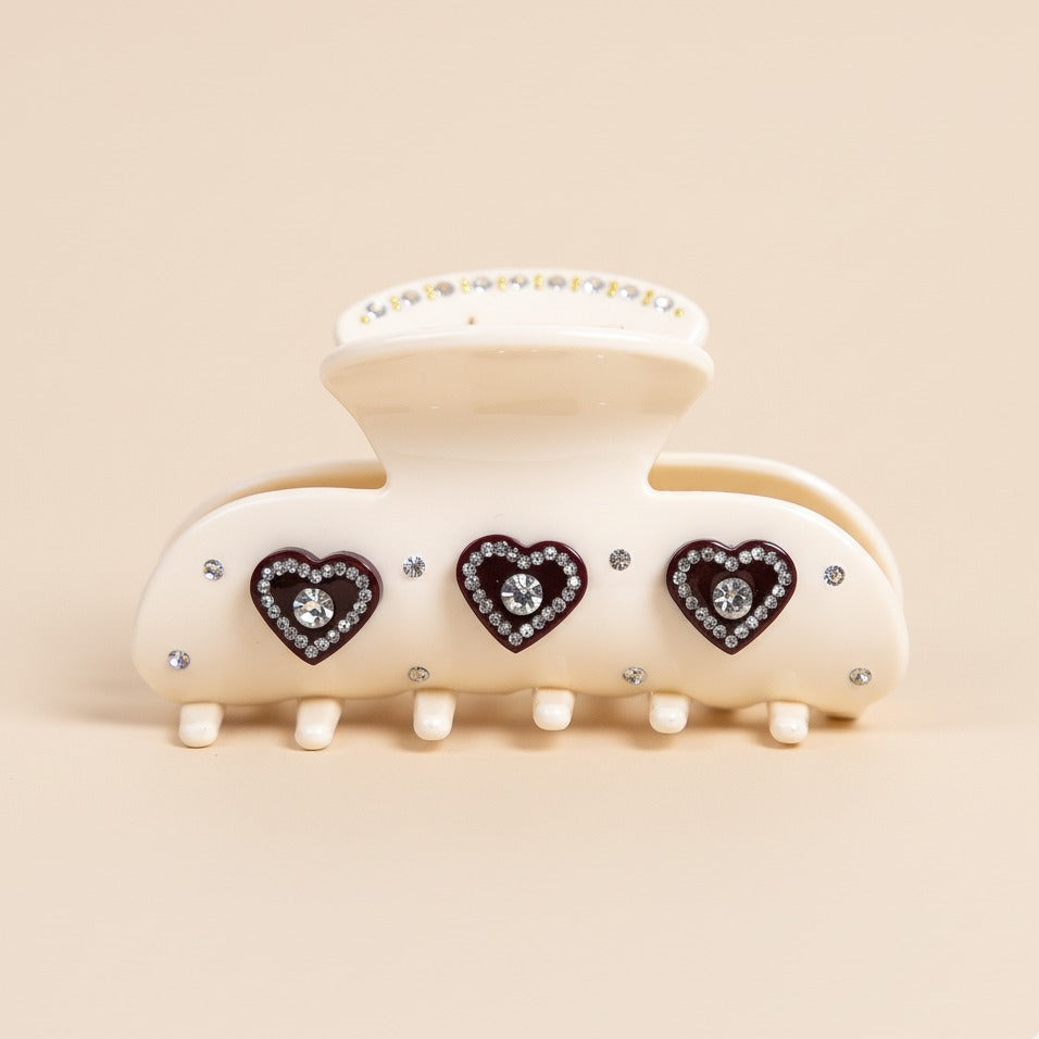 White Belle Hair Clip in Red Velvet
