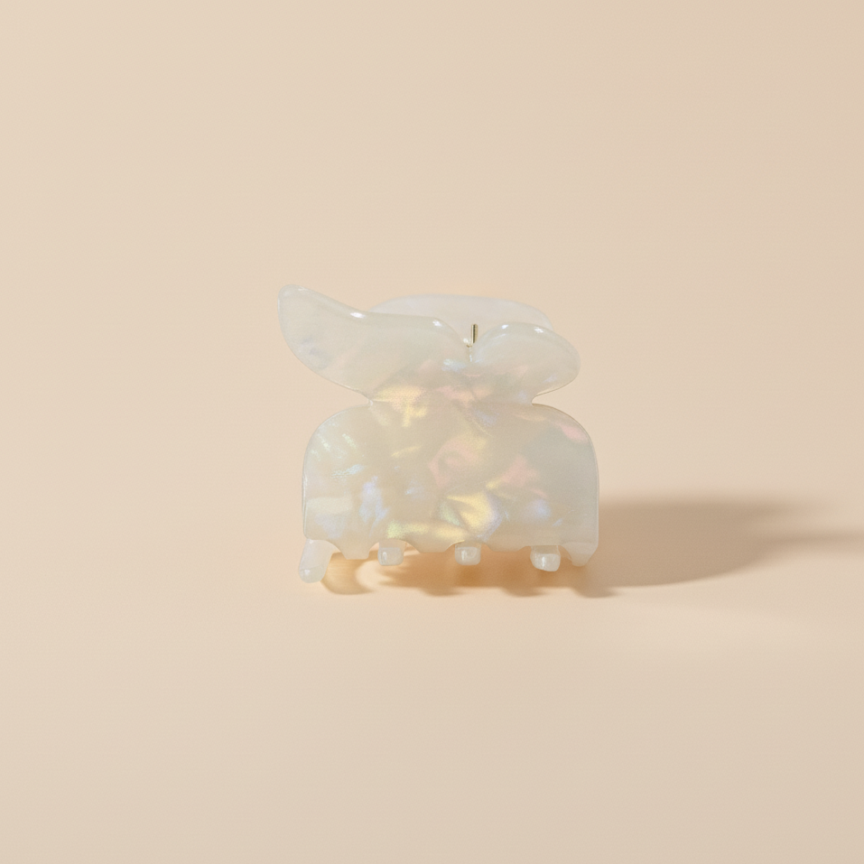 White Butterfly clip Morning Dew