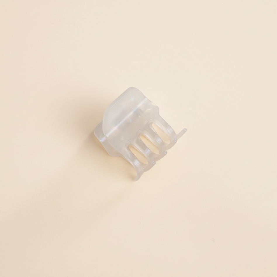 White Mini Claw Hair Clip in Morning Dew