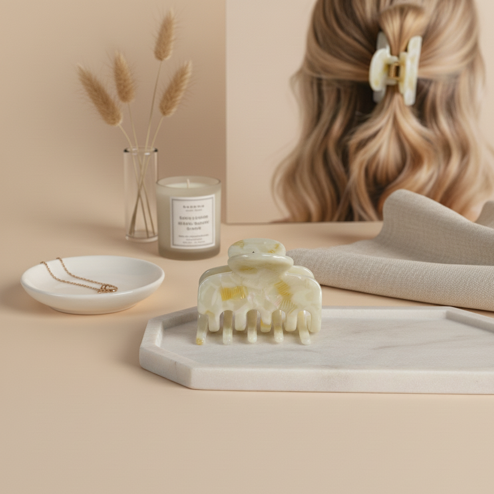 Yellow Tiny Claw Hair Clip in Sweet Mango