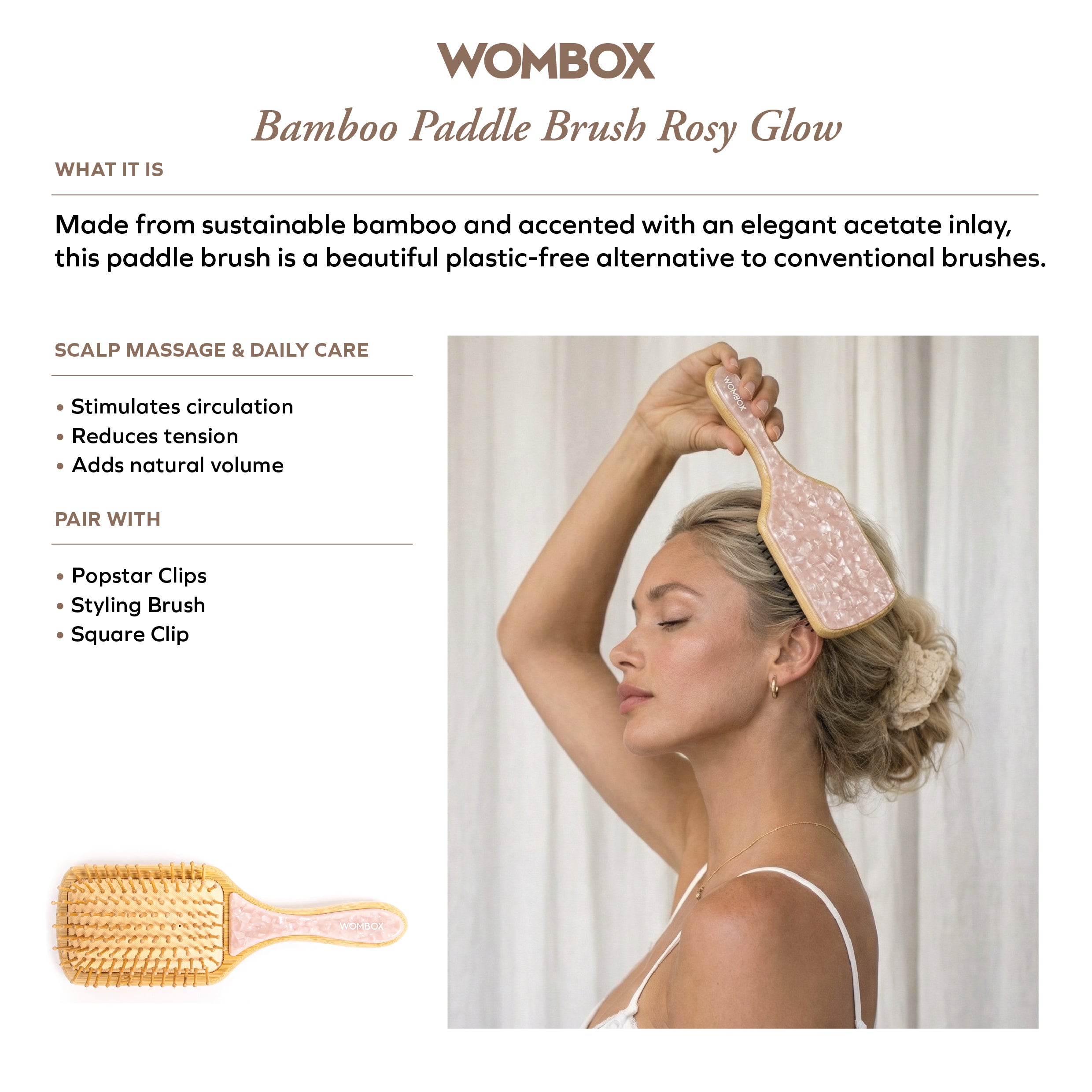 Bamboo Paddle brush Morning Dew