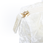 Pouche de beauté blanche perle en velours