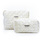 Pouche de beauté blanche perle en velours