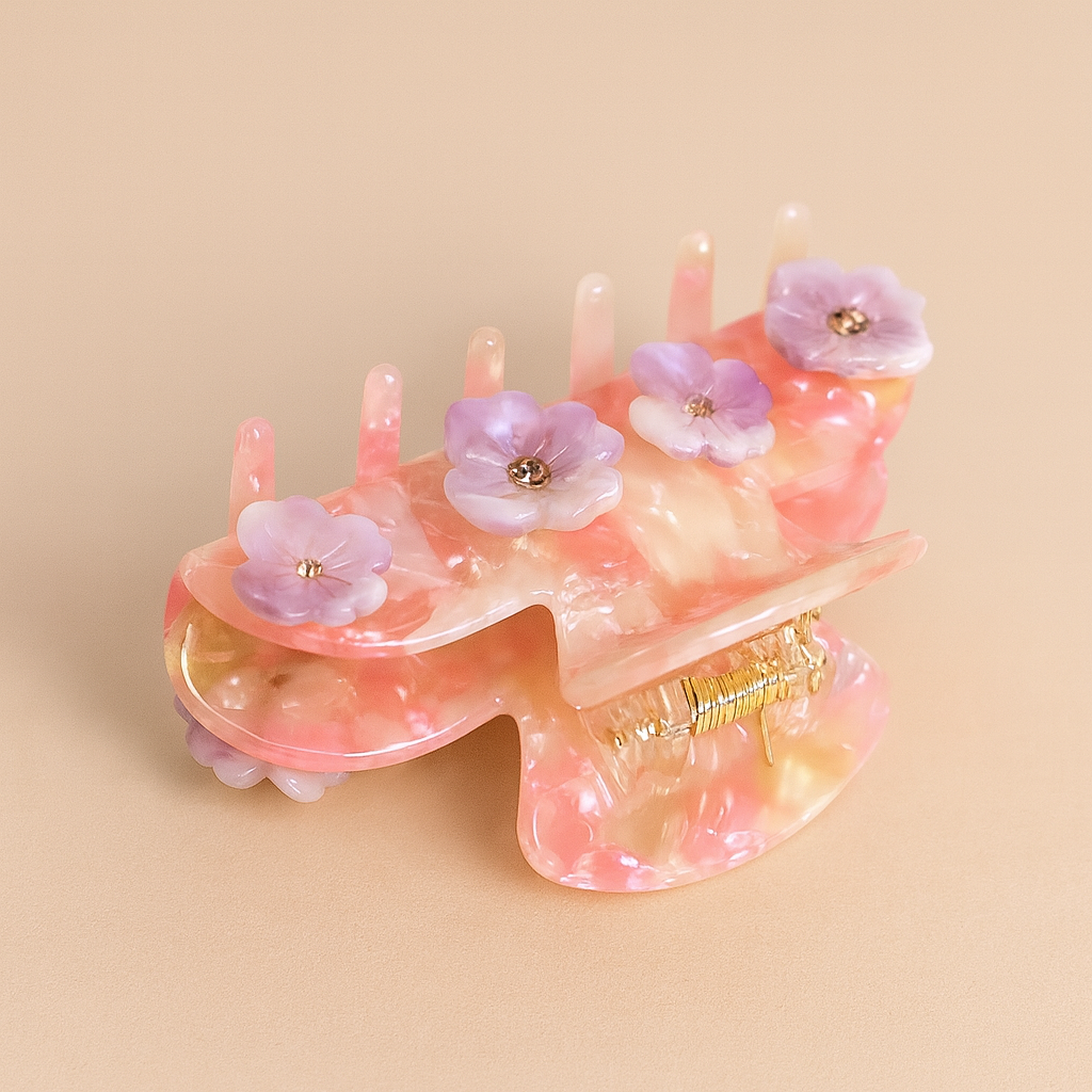 Pink Belle Hair Clip in Autumn Fall